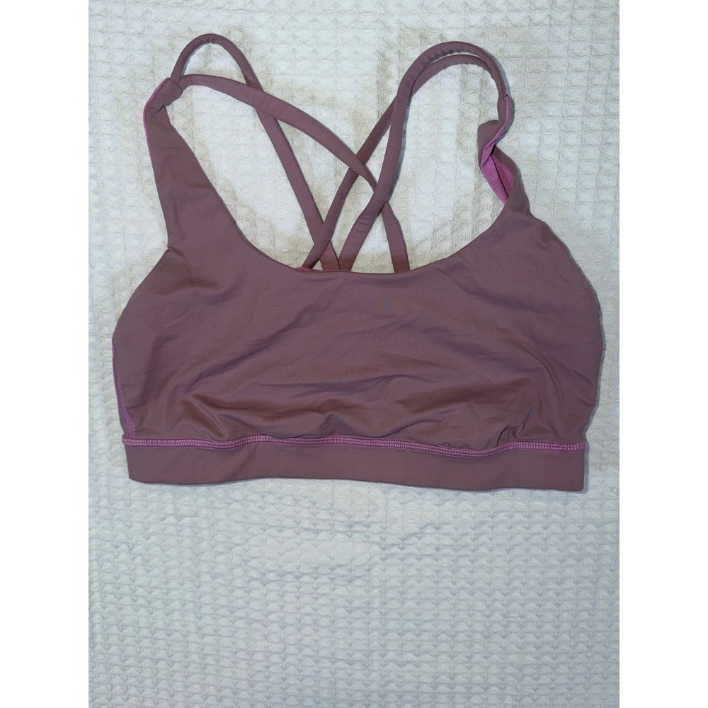 Lululemon Energy Sports Bra Womens 6 Mauve Purple Strappy Back Yoga Workout